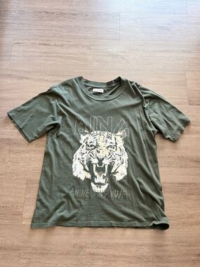 Anine Bing Tiger Tee in Forest Green